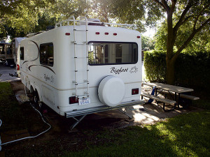 RV Trailer Insurance - RV parked at campsite