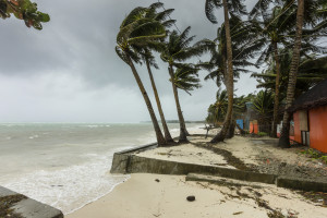 Super Typhoon Haiyan batters the eastern facing shores of the central Philippines. Haiyan is one of the biggest storms ever recorded to hit land