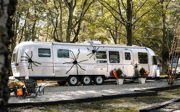 decorated airstream for halloween