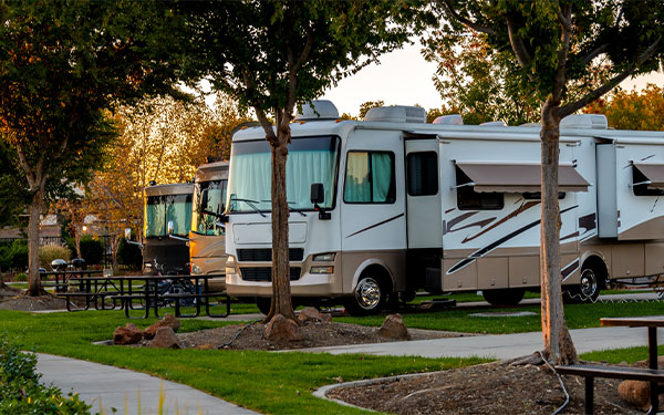 RVs at one of the many clubs and rv campground memberships throughout the country