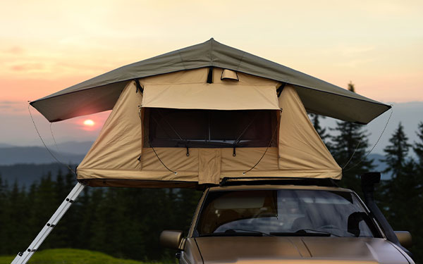 rooftop tent on a car