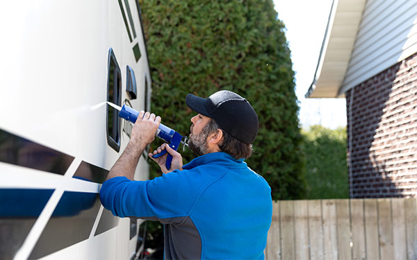 man getting rv winterize