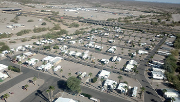 A popular snowbird destination in Arizona called Quartzsite. 