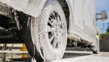 an rv being cleaned for RV winter storage