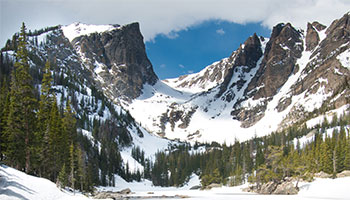 The Rocky mountains covered in snow 