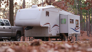 a fifth wheel RV, one of the different types of RVs