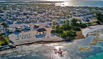 Aerial view of Sunshine Key RV Resort in Big Pine Key Florida