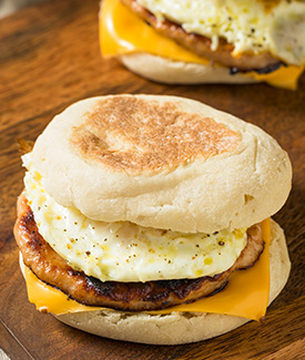 sausage, egg, and cheese muffin