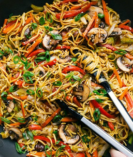 chow mein on the griddle