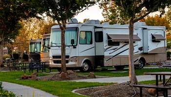 RVs parked outside