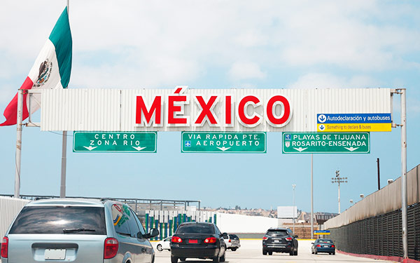 crossing the border into baja, california