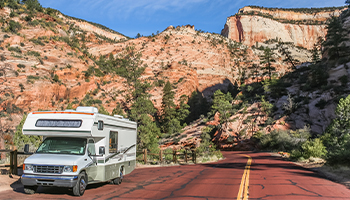 RV parked on side of road